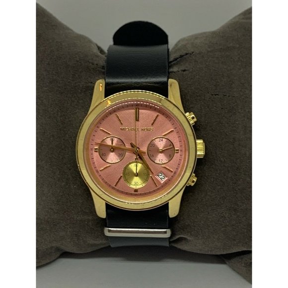 Michael Kors MK6161 Women's Black Leather Analog P - Picture 2 of 11